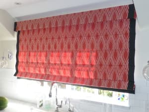 Bold Fabrics in Kitchen Roman Shade