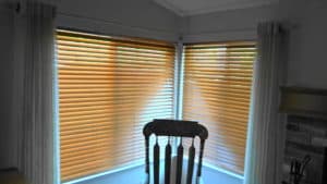 Wood Blinds with Drapes