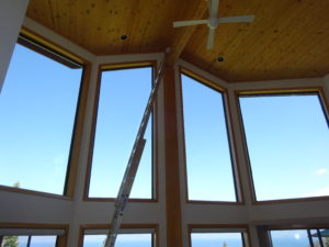 Kempler Design in Reno NV helped this client provide motorized roller shades for their Lake Tahoe home. They were provided with a creative solution for their angle top windows.