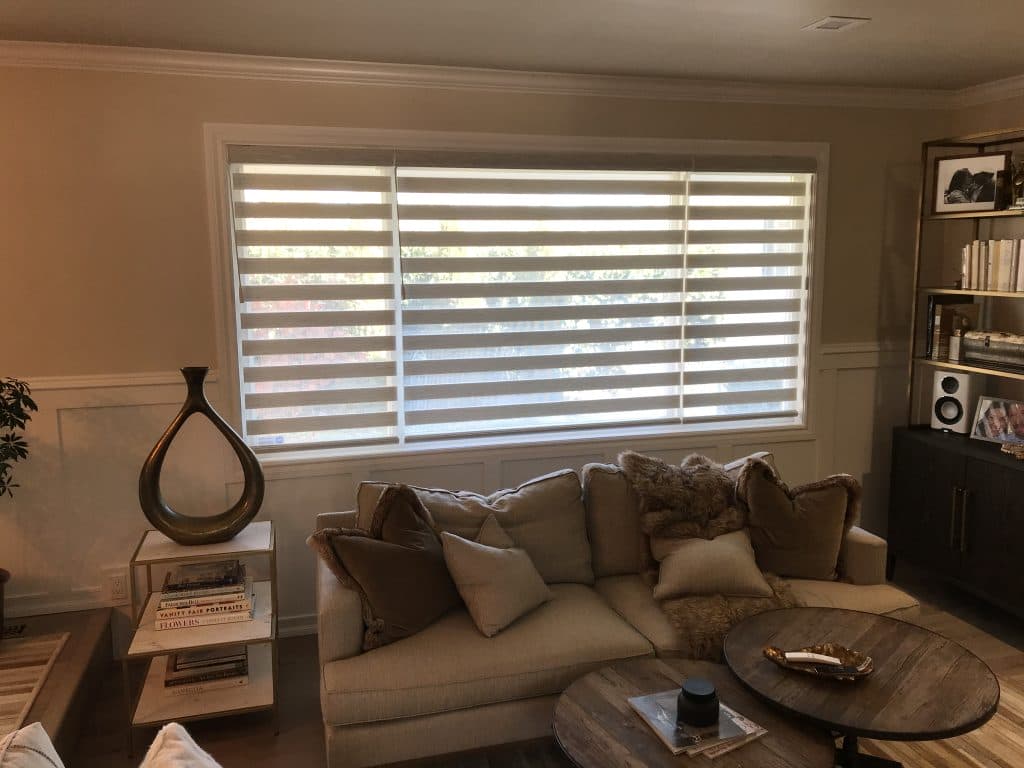 3 Blinds On One Window Alta Dual Shades with PowerWand